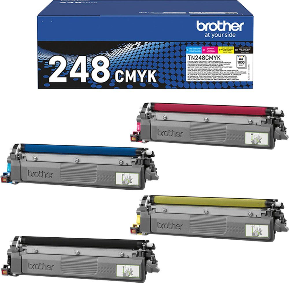 Brother Toner TN-248 4er Pack / Schwarz Gelb Cyan Magenta / MultiPack / TN248CMYK / 1.000 S. neu 4 Farben