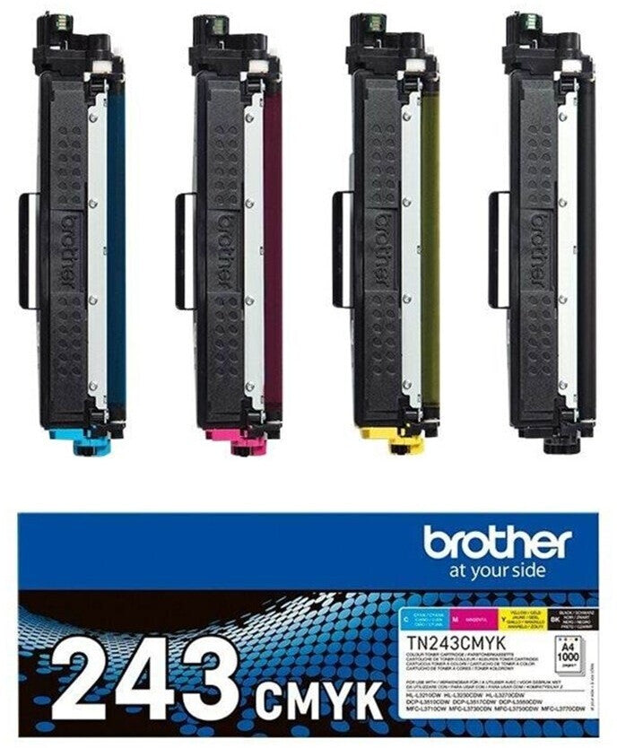 Brother Toner TN-243 4er Pack / Schwarz Gelb Cyan Magenta / MultiPack / TN243CMYK / 1.000 S. neu 4 Farben