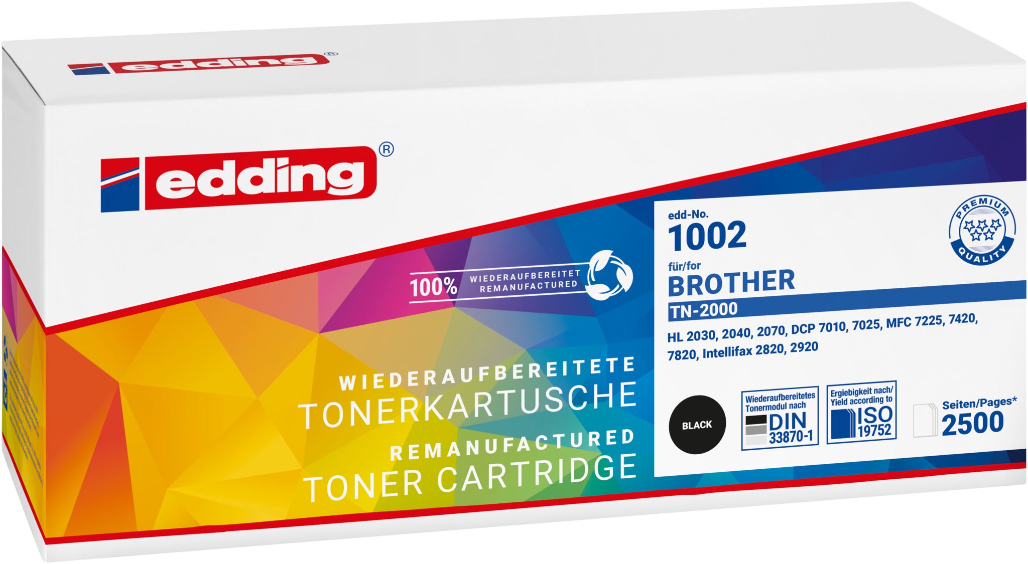 Edding Toner für Brother TN-2000 DCP7010L DCP7020 DCP7025 Fax2820 Fax2825