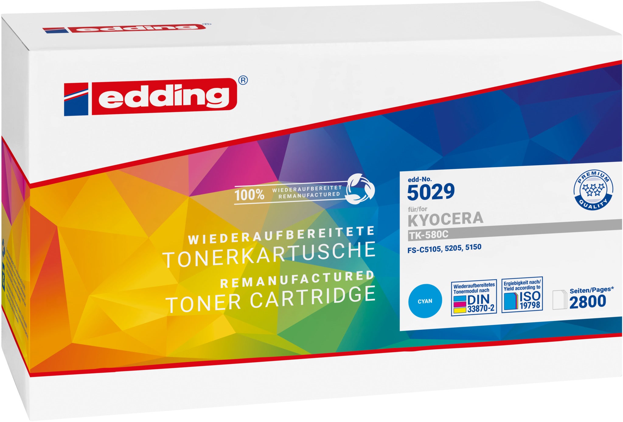 Edding Toner für Kyocera TK-580C FS-C5150DN EcosysP6021CDN