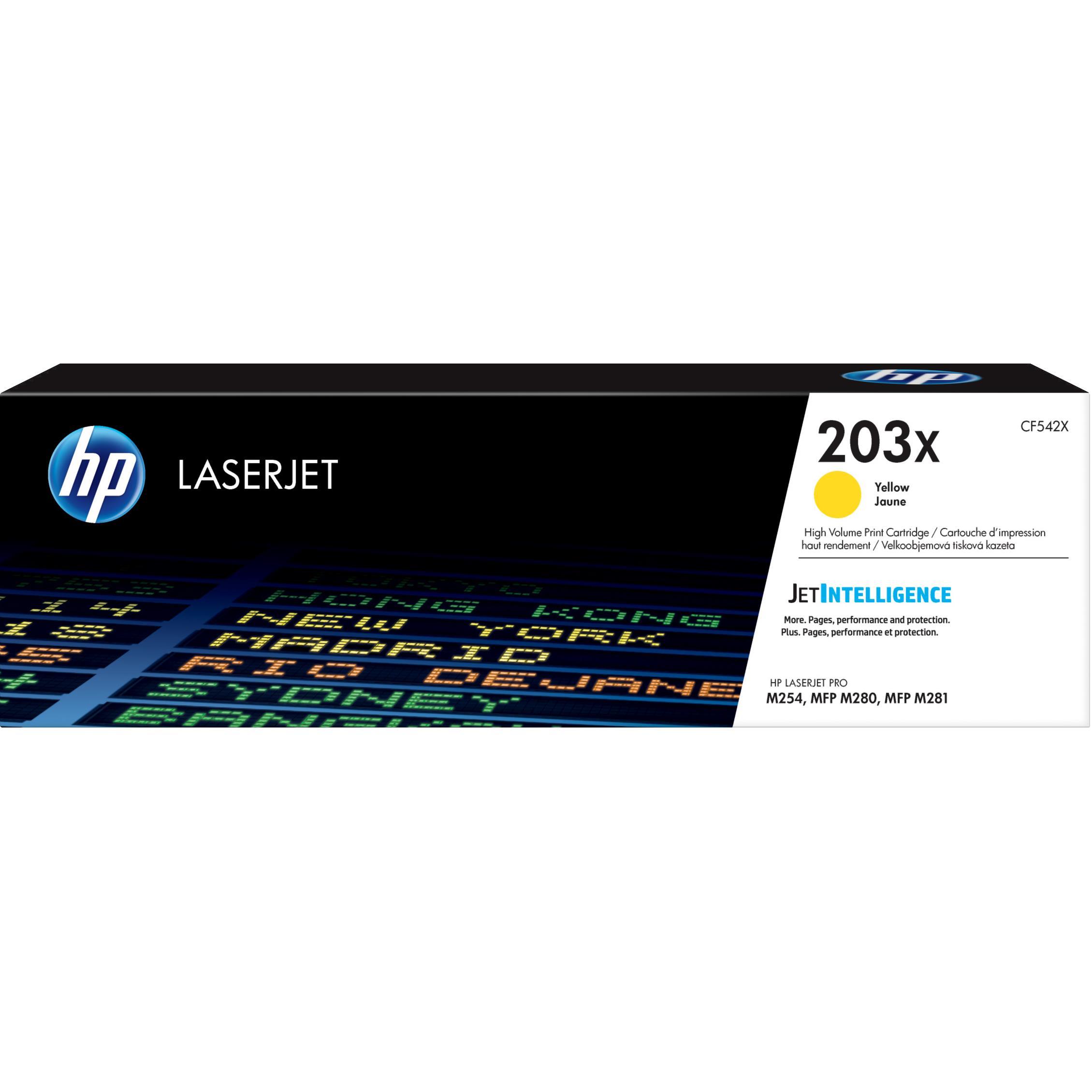 HP 203X Gelb // Original LaserJet-Tonerkartusche mit hoher Reichweite –  Toner CF542X