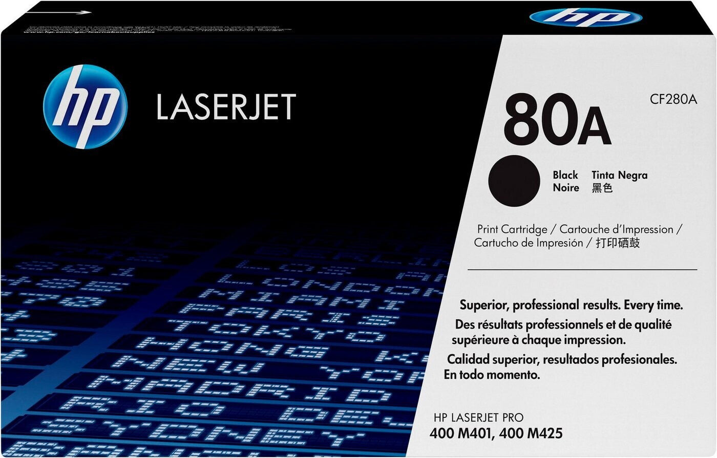 HP 80A Original LaserJet Toner Schwarz Tonerkartusche CF280A / 2700 S.